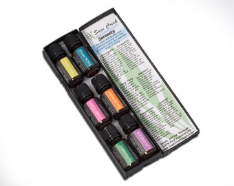 Serenity - Essential Oil Gift Set, Pure Essential Oils, Aromatherapy, Essential Oil Set, 100% Essential Oils, Gift Pack