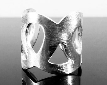 Lace Patern, Silver Ring, Handmade, Modern, Fashion, Gift, For Her, Birthday Gift, Made In Greece