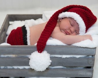 Baby Christmas Outfit - First Christmas Outfit - Baby Christmas Picture Outfit - Baby Santa Outfit - Christmas Baby Clothes - Santa Hat