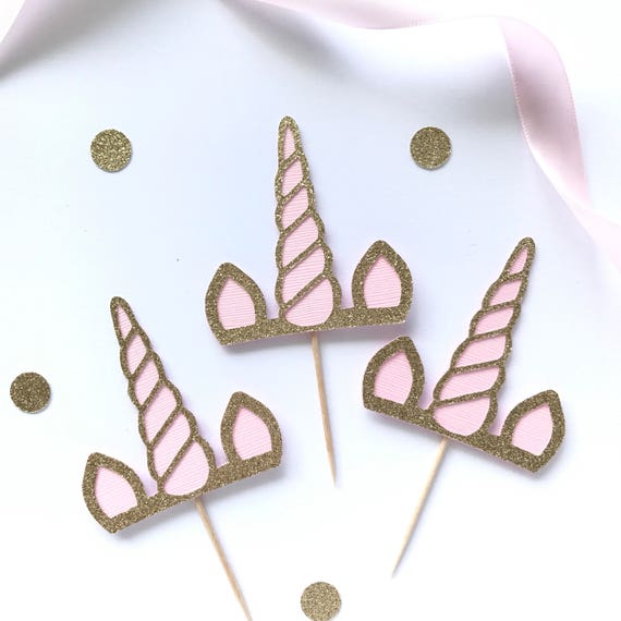 unicorn cupcake toppers unicorn horn glitter