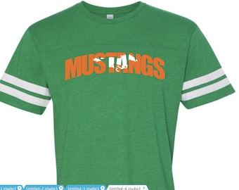 School spirit tee ~ team tshirt ~ Mustangs tee