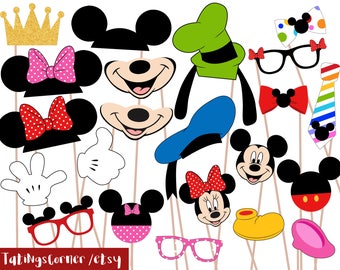 Mickey Mouse, Minnie, disney, Photo Booth Props, Photobooth Printable, Clubhouse - Birthday Party - Instant Download - mickey and minnie