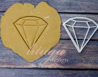 Diamond cookie cutter - engagement cookie cutter, wedding cookie cutter