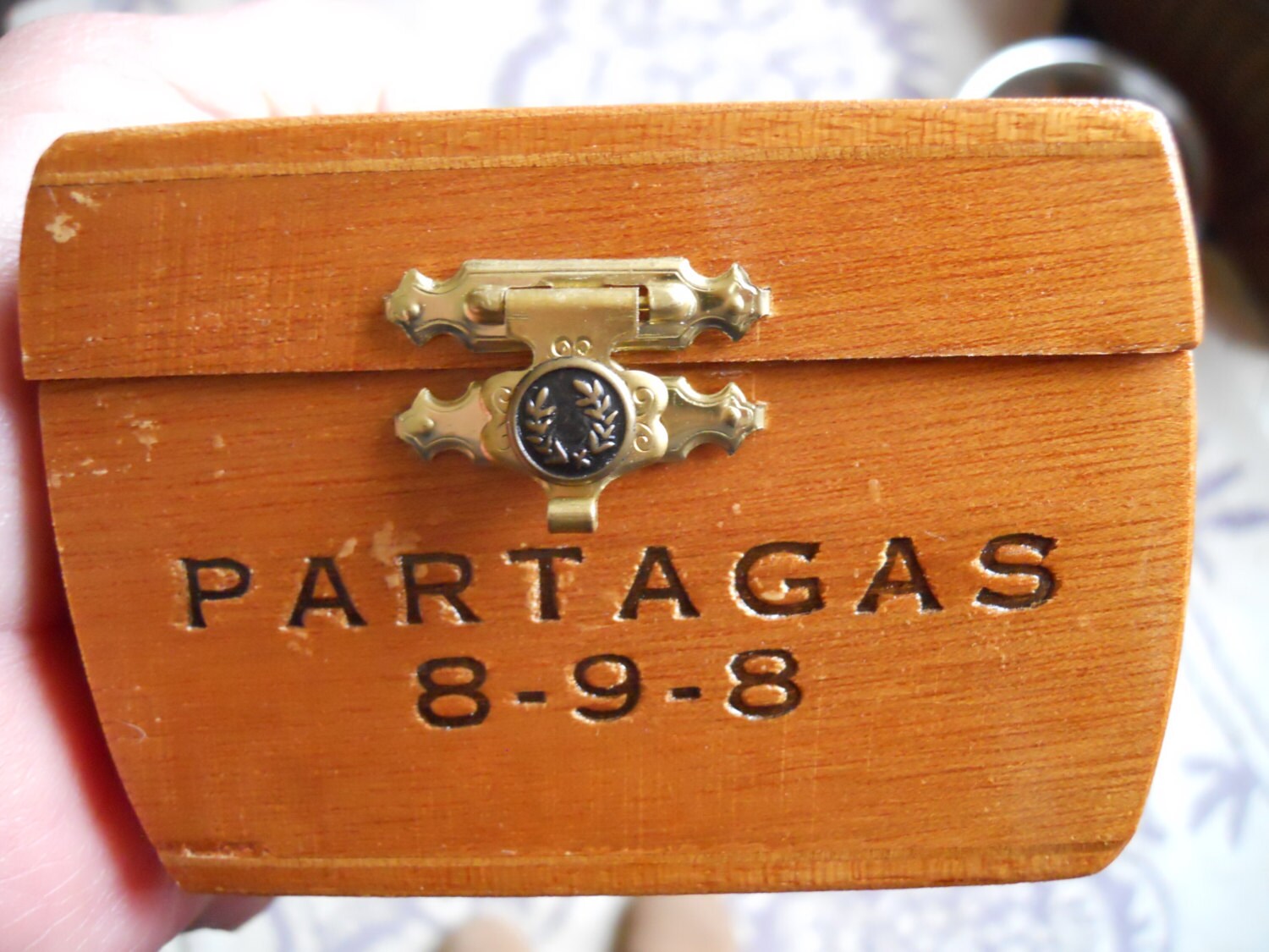 Vintage Wooden Cigar Box PARTAGAS 898. Hinged Lid.