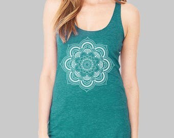 Mandala - Mandala Tank Top, Graphic Tanks for Women, Mandala Shirt, Tank Tops, Womens Tank Tops, Racerback Tank, Bella Tank, Clothing