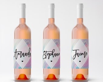 wine labels wedding / wine label maid of custom names / bridesmaid gift / thank you gift / maid of honor proposal WLB-03