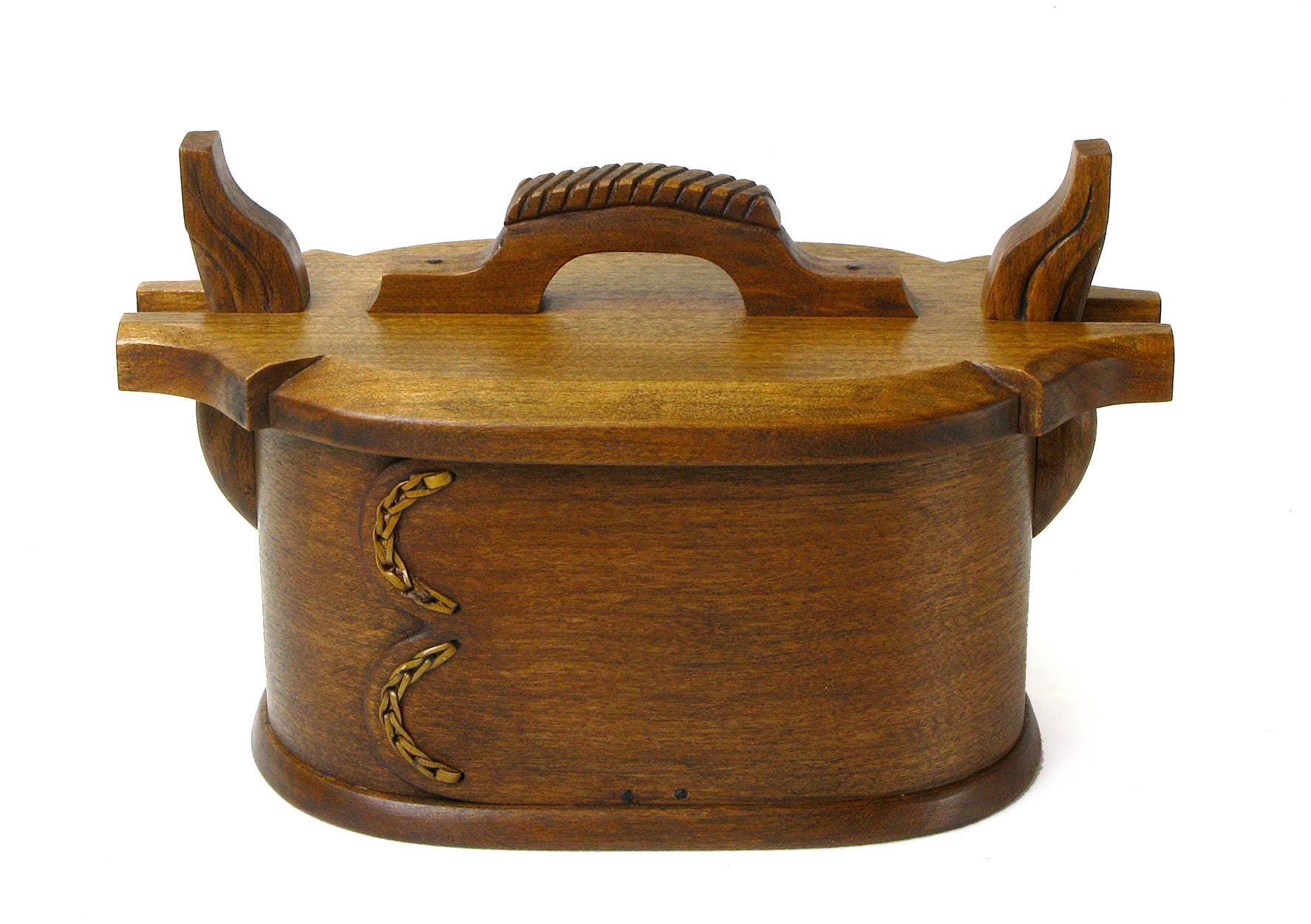 Norwegian Style Cherry Bent Wood Tine Brides Box Lunch Box