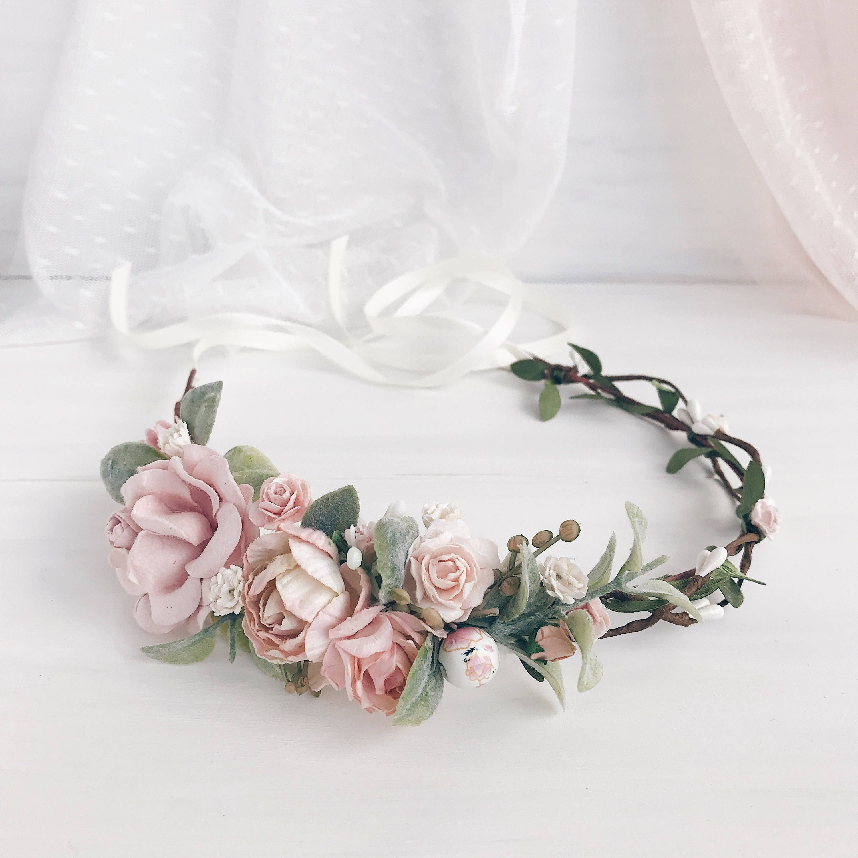 Bridal flower crown Bridal floral crown Floral wedding