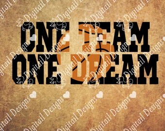 Basketball SVG - png - dxf - eps - ai - fcm - Cut file - Silhouette - Cricut - Basketball SVG - Basketball Cut File - One Team One Dream