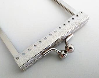 1 silver metal purse frame with sewing holes 7 cm, 2.75 inches, supplies, coin purse frame, wallet supplies, coin bag making supplies
