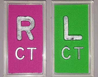 Xray markers with initials variety of colors with lead letters