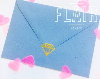 Gold Diamond Envelope Seals / Stickers, Vinyl, Wall Decal