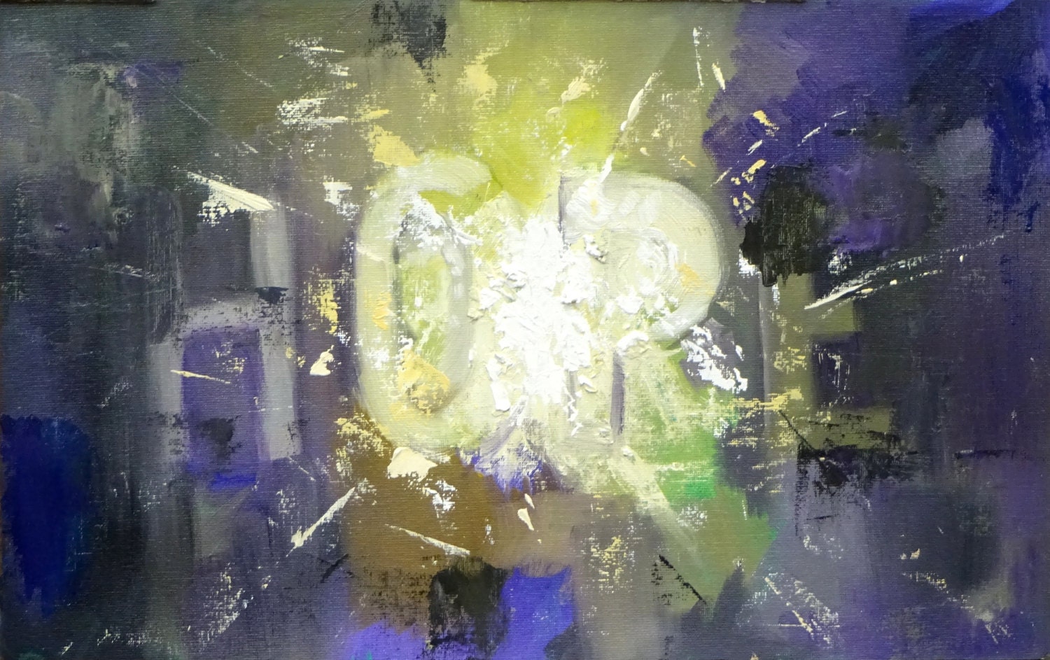 Hope an oil painting on unstretched canvas 16x10 in/40x25 cm