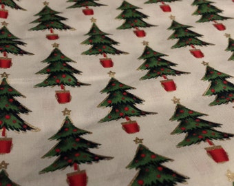 Christmas Tree Fabric Remnant, 1yd x 45" W