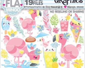 80%OFF - Flamingo Clipart, Flamingo Graphics, COMMERCIAL USE, Flamingo Party, Flamingo Illustration, Flamingo Party, Summer Clipart
