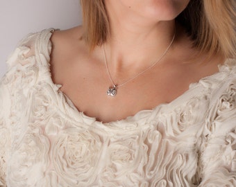 diamond owl necklace, silver owl head necklace, cz owl necklace, sparkly owl head pendant, unique owl pendant, silver owl necklace