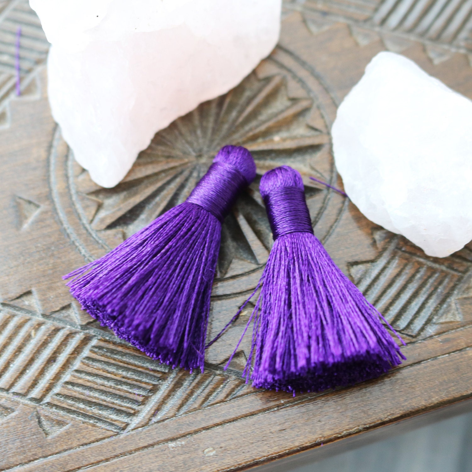 Purple Tassel Set of 4 Tiny Tassel 1.3 inches Small