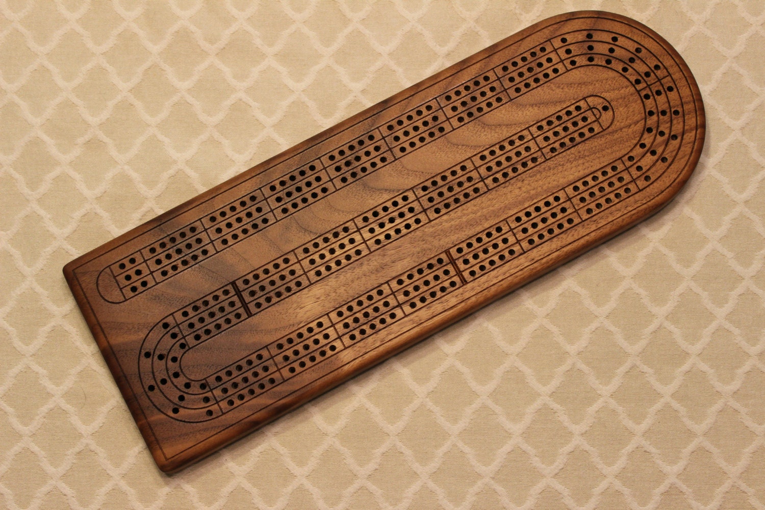 Beautiful 3 Track Cribbage Board. Black Walnut by SkagitWoodWorks