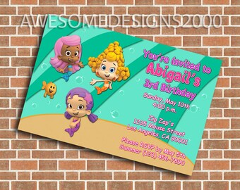 Bubble Guppies Invitations - Birthday Party - Printable & Shipped