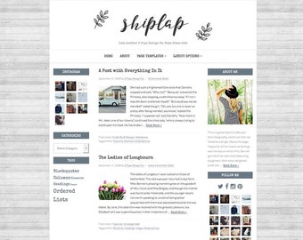 Shiplap Wordpress Theme, Genesis Child Theme, Blog Design, Blog Template, Website Design