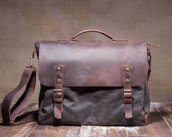 Satchel - Leather Satchel - Mens Satchel - Canvas Satchel - Men Leather Satchel - Satchel Men