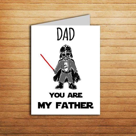 Star wars Fathers day card Printable Darth Vader card for Dad