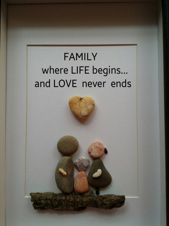 Pebble art Pebble family art family of three stone art