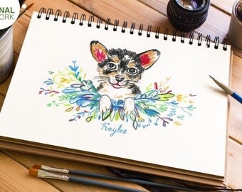 Pet portrait, Custom pet portrait, Birthday Gift, Personalized Pet, Cat Memorial, Custom Illustration, Dog Portrait, Cat Portrait, Petlover