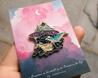 seconds sale • freckled girl pin • dreamer pin • soft enamel pin