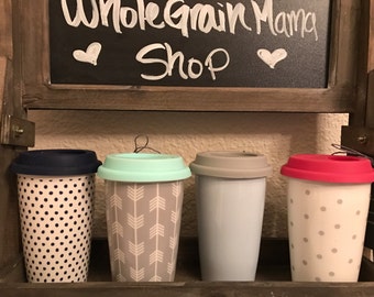 Custom Ceramic Travel Mug - 3 Color Options