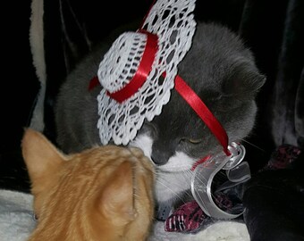 Pets mary poppins hat for cats,small to medium sized dogs,pet's summer hat ,victorian hat for pets