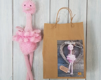 Olivia Flamingo Knitting Kit - Make Your Very Own Flamingo - Easy To Knit Pattern