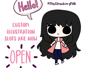 Custom Illustration | Custom Chibi | Kawaii Chibi | Kawaii Sticker | Custom Sticker | Cute Illustration | Custom Portrait | Custom Portrait