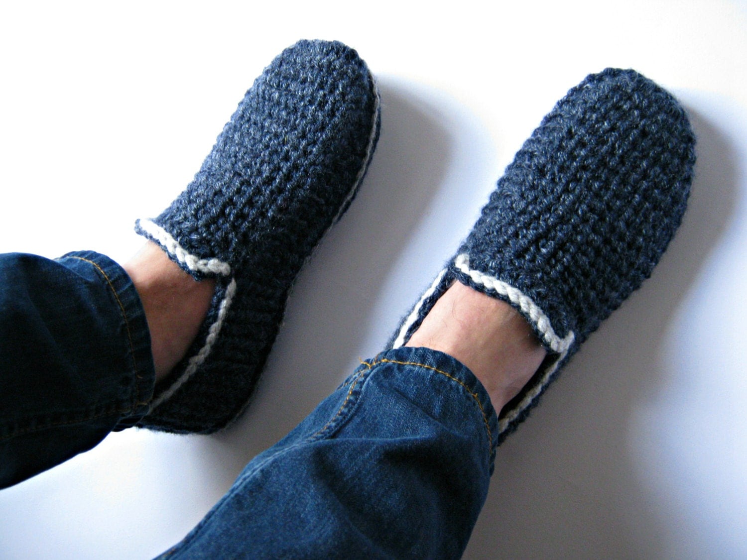 Felt Soles Crochet Slippers House Slippers Men Loafers