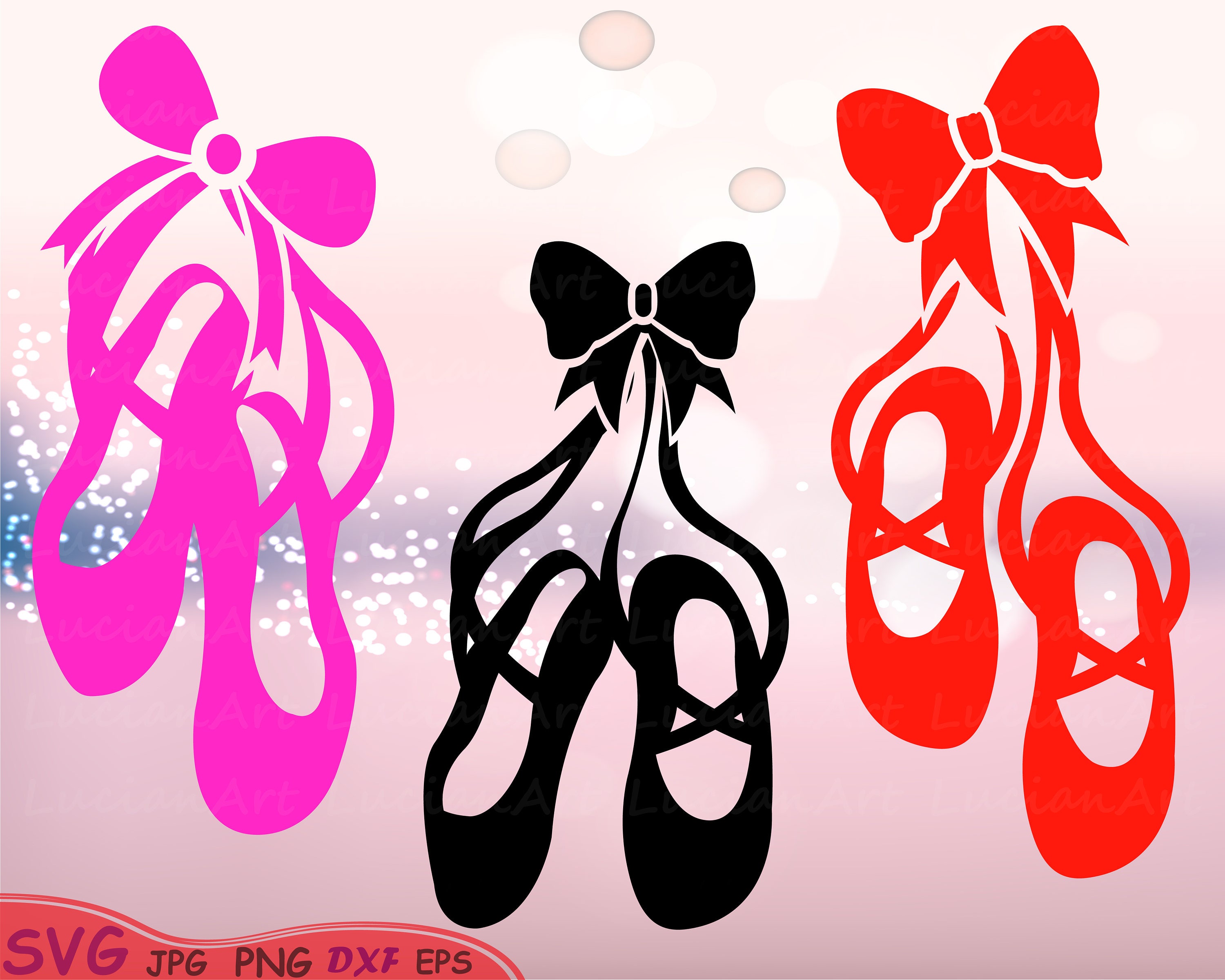 Download Ballet Shoes Silhouette SVG Cutting Files Digital Clip Art