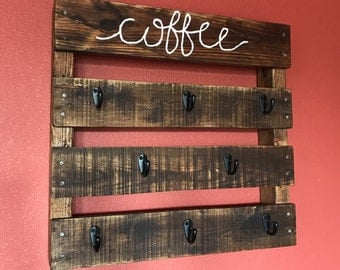 Coffee Mug Rack, cursive