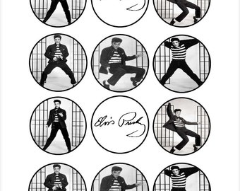 Edible Elvis Presley Dancing Cupcake Cookie Toppers