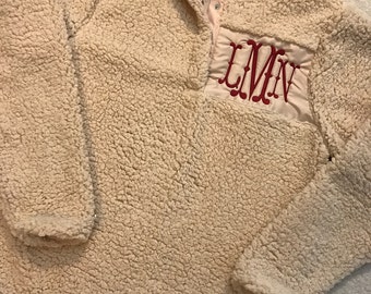QUICK SHIP/Monogrammed Sherpa Pullover