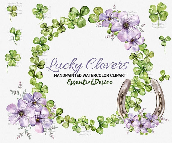 Download Four Leaf Watercolor Clover, St Patricks Day Clipart ...