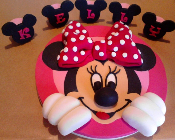 Handmade Minnie Mouse Edible Cake Toppers