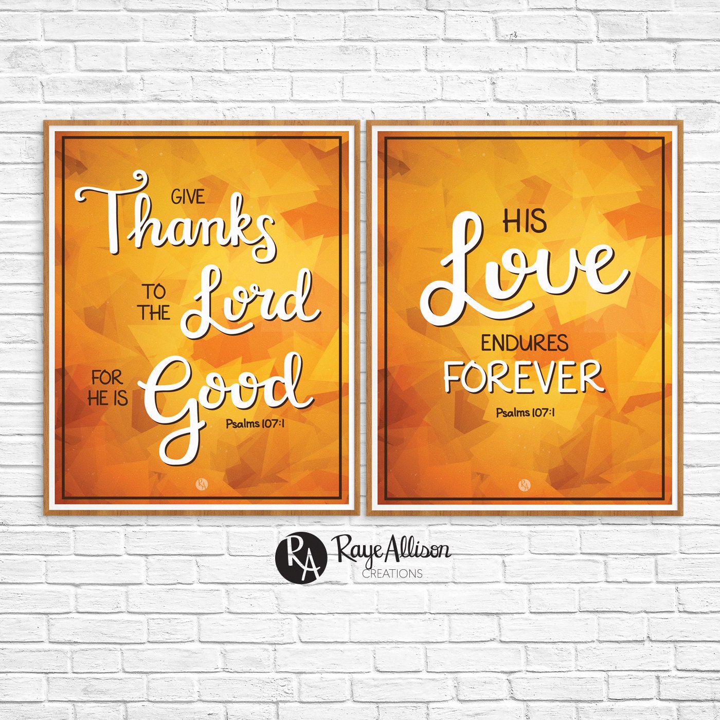 Psalm 107 Bible Verse Combo Give Thanks to the Lord His