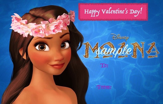 Disney Moana Cute Printable Valentine Card