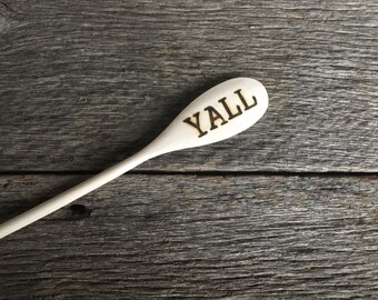 YALL Hand Burned Wooden Spoon