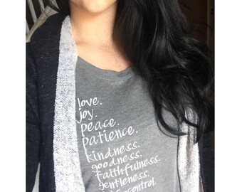 Fruit of the Spirit Tee | women's tee | religious shirt | Galatians | bible verse shirt | Christian shirt | *READ item details