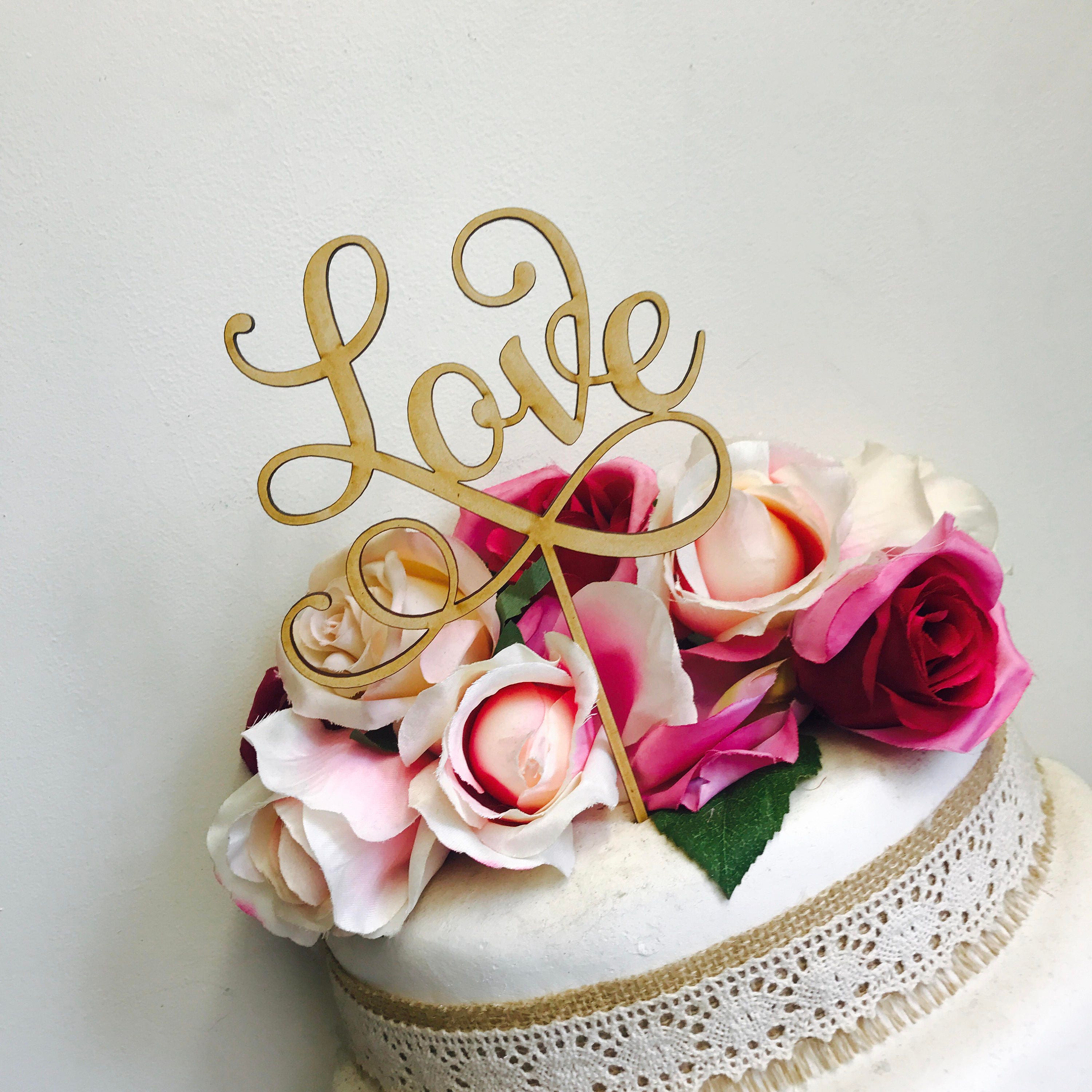 Love Wedding Cake Topper Engagement Cake Topper Cake ...