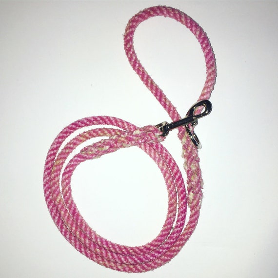 Super Pink Reclaimed Rope Leash Made to order by WashashoreStore