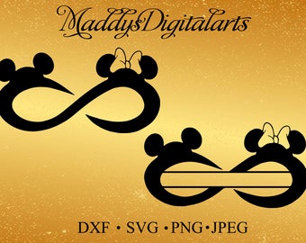 Mickey Mouse Infinity SVG File, Minnie Svg, Vinyl Cutting File, Minnie DXF File, Mickey Silhouette, Disney SVG, Mickey Mouse Splitted design