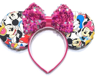 Minnie Mouse Ears Inspired Handmade - Mickey Mouse Ears Inspired - Donald Duck Mouse Ears Inspired - Disney Inspired Mouse Ear Headbands
