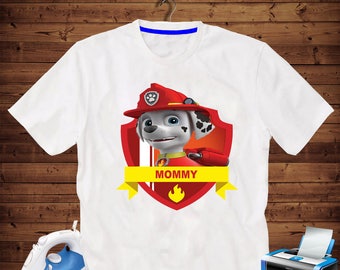 Mommy Marshal Paw patrol Iron on transfer printable, High Resolution 300 Dpi