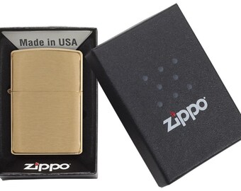 BRUSHED BRASS Personalized Zippo LighterEngraved Lighter (Best Man,Groomsmen, Valentine, Weddings, Birthdays,Anniversarys)